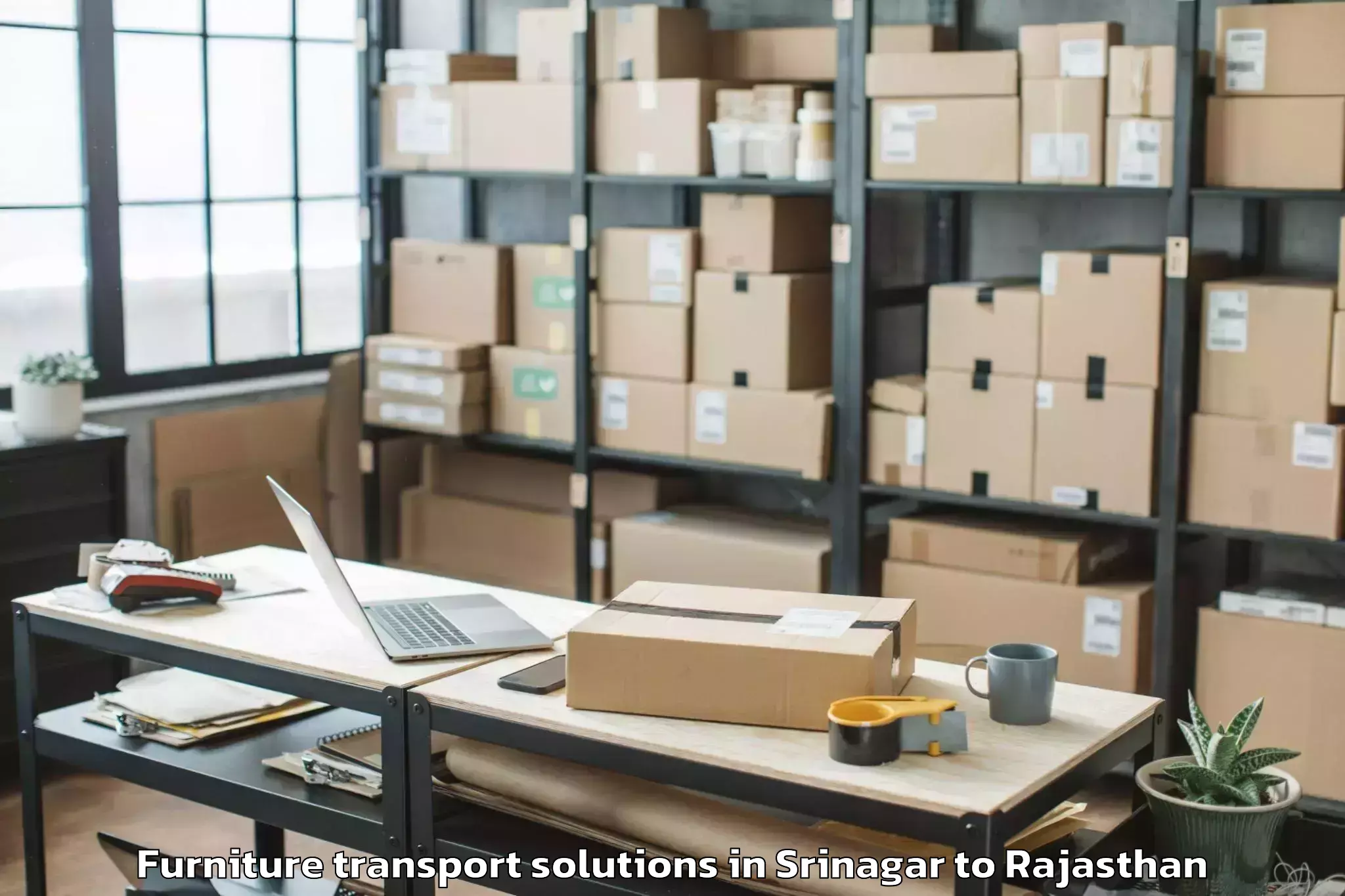 Affordable Srinagar to Beawar Furniture Transport Solutions